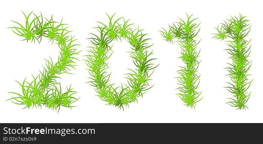 Vector illustration of 2011 year - ecology concept