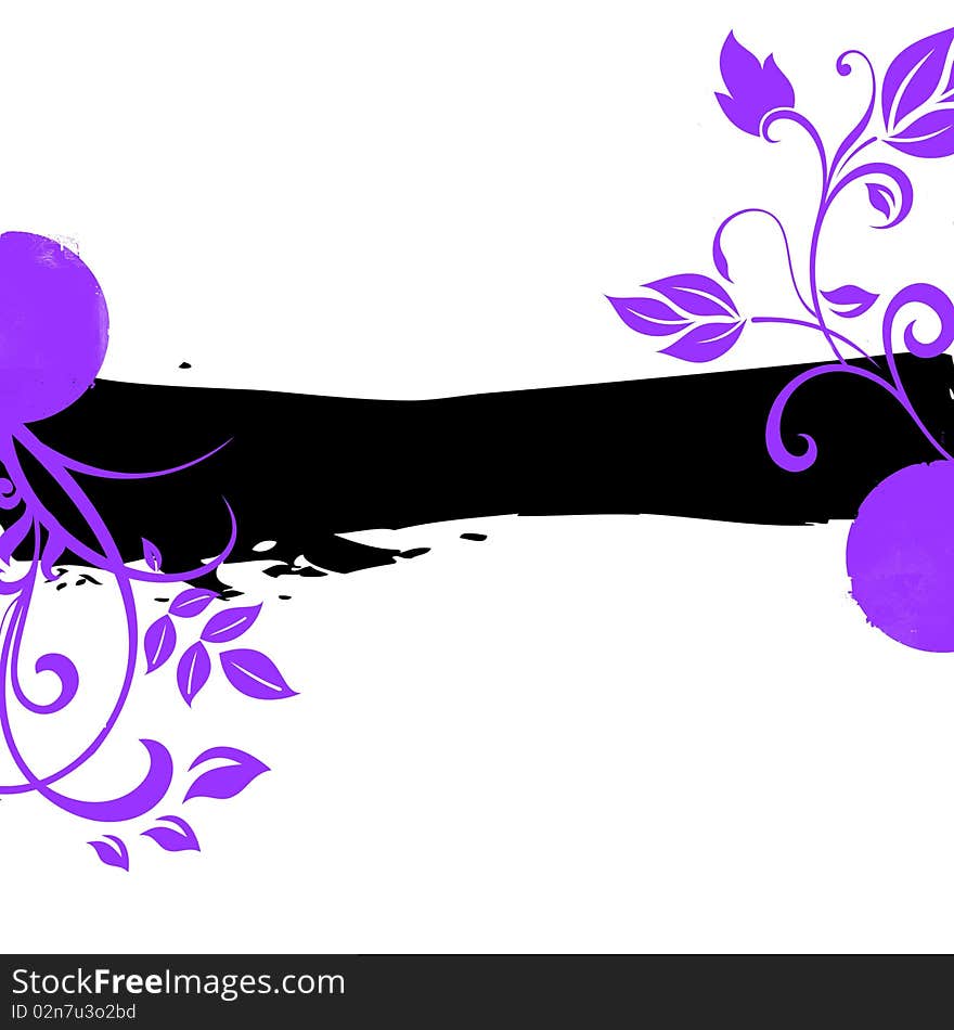 Violet black floral background