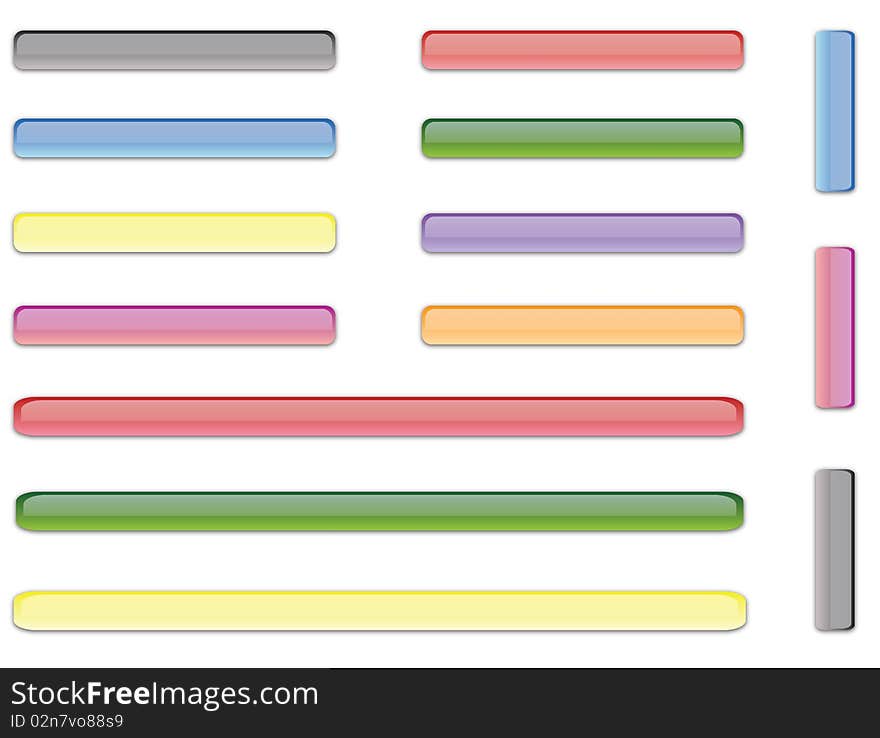 Set of many glossy colorful web blank buttons - illustration. Set of many glossy colorful web blank buttons - illustration