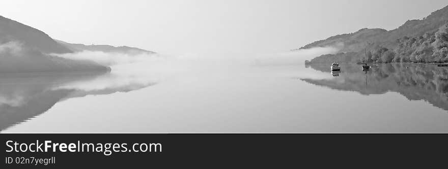 mist at the end of the loch