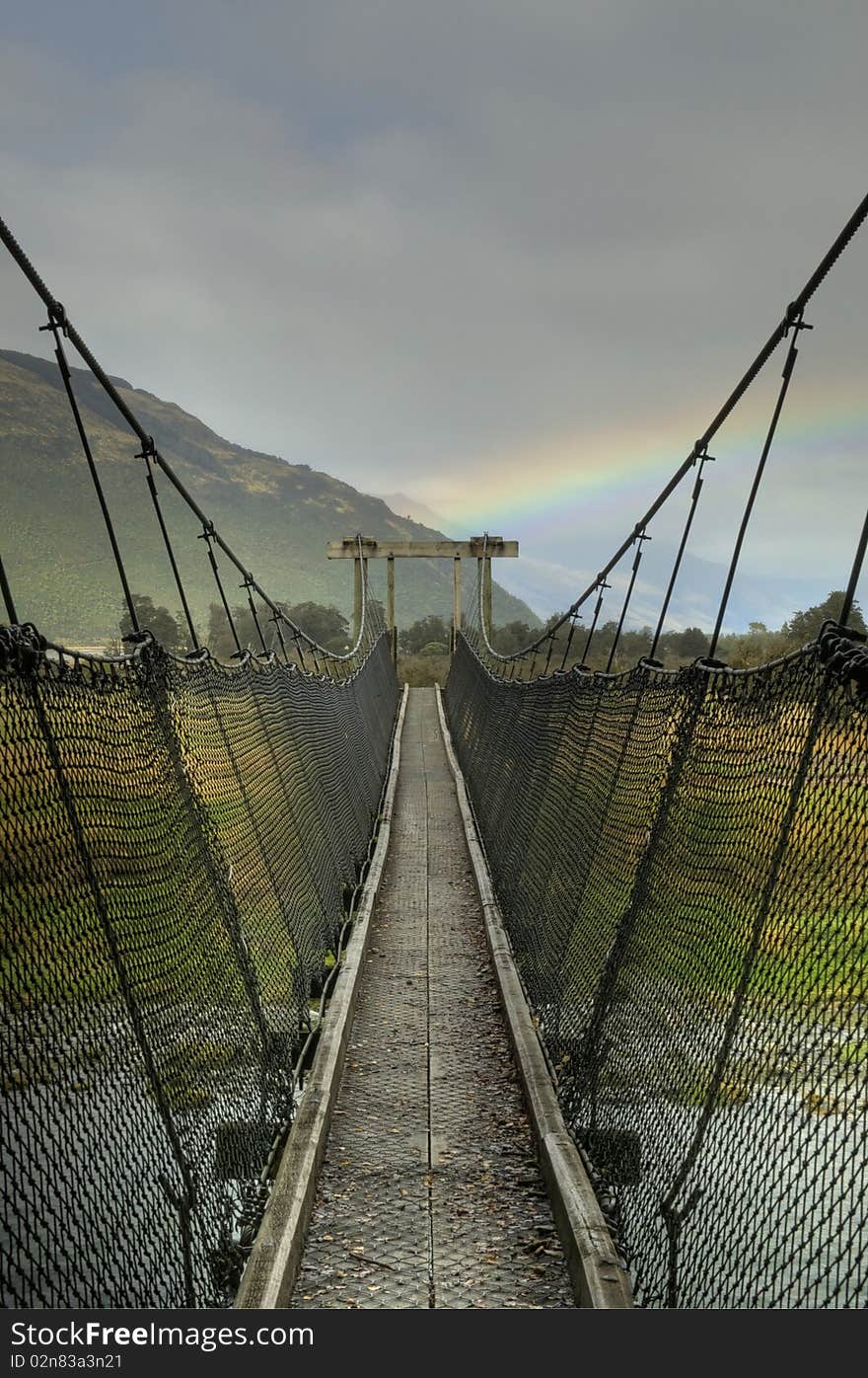 Footbridge and Rainbow