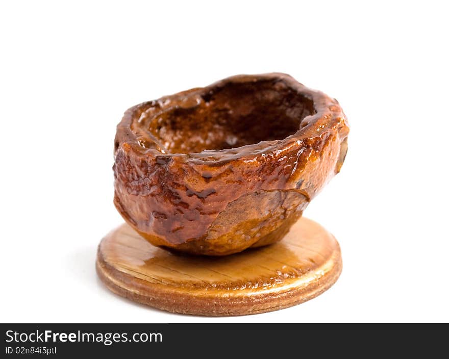 Self-made stone products on a white background