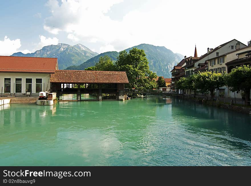 A water reservoir over the river Aare, Interlaken, Switzerland