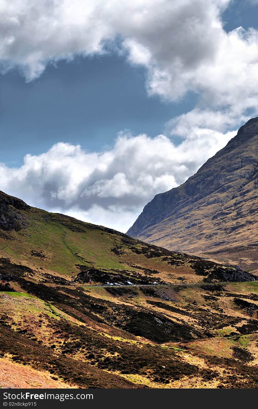 View of mountain range above Scotch mountain