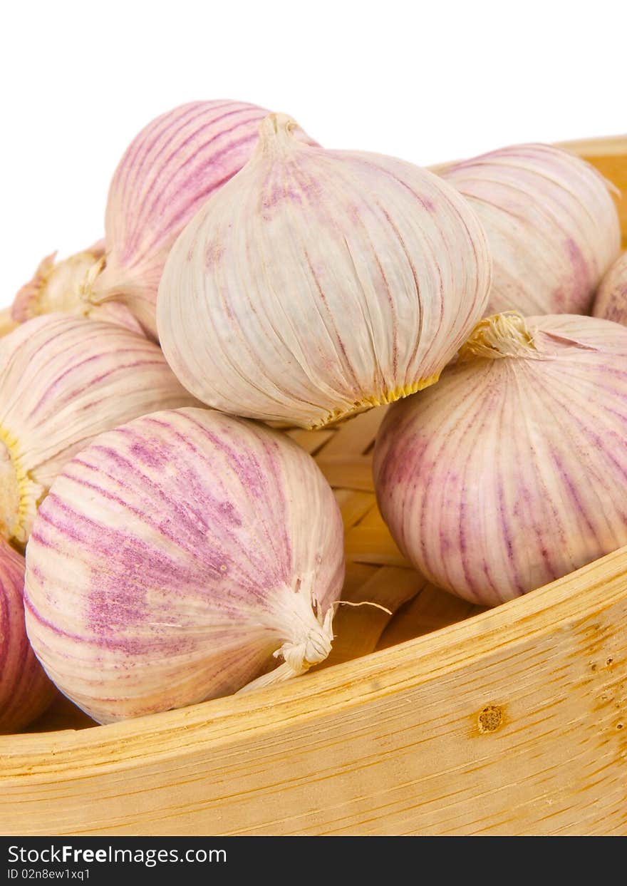 Garlic. Close up on white background