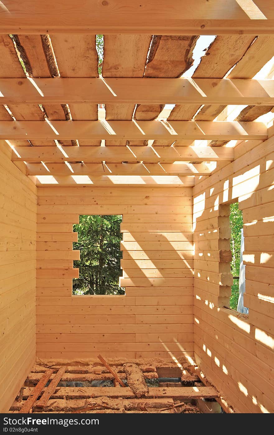 A close-up look at the construction and all wood framing process of this new home. A close-up look at the construction and all wood framing process of this new home.