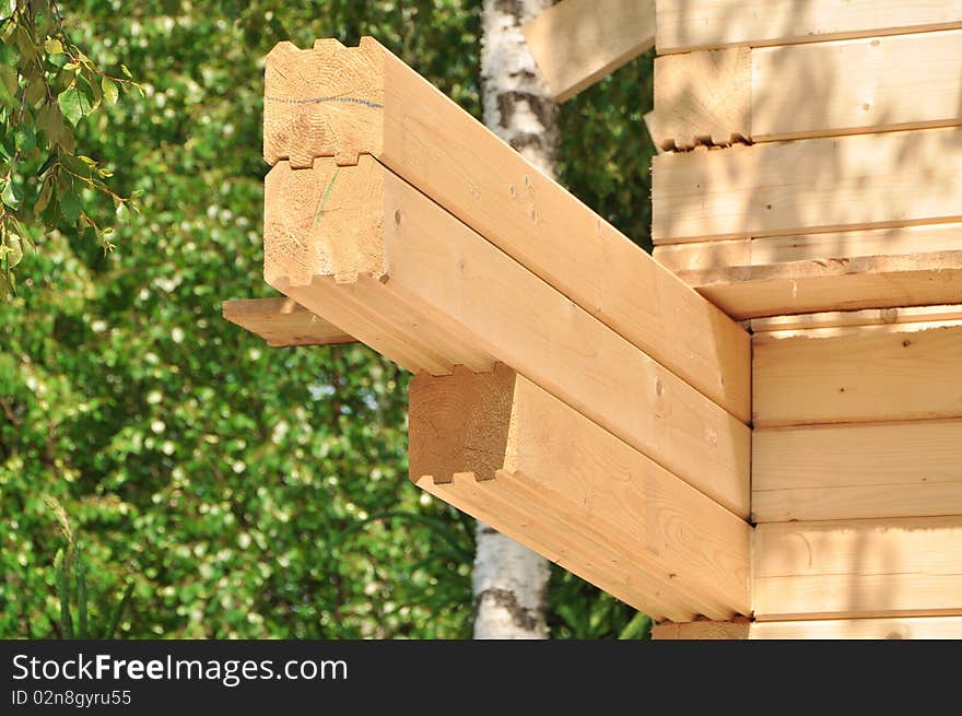 A close-up look at the construction and all wood framing process of this new home. A close-up look at the construction and all wood framing process of this new home.