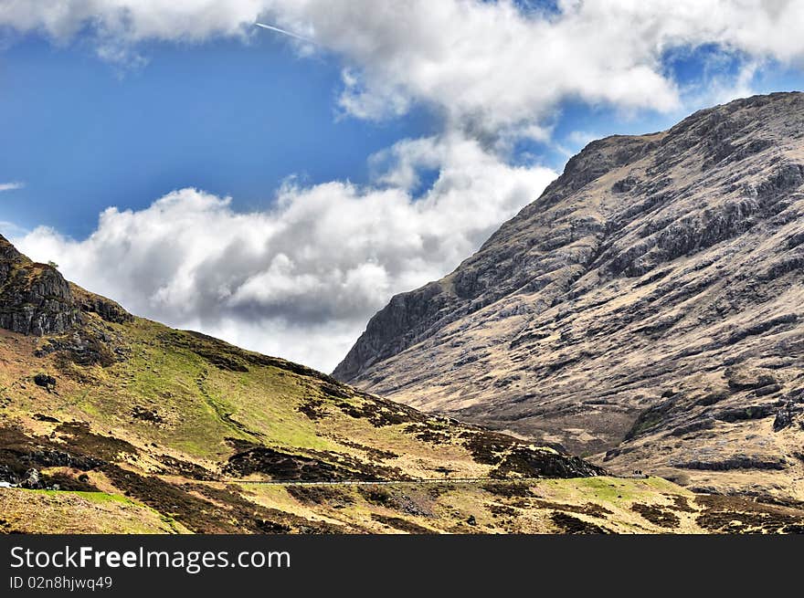 View of mountain range above Scotch mountain