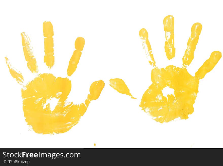 Hands child printed symbol of growth and education. Hands child printed symbol of growth and education