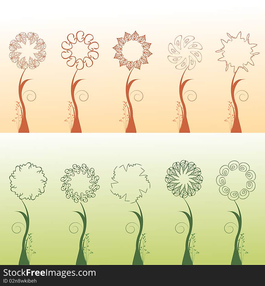 Floral design elements illustration vector