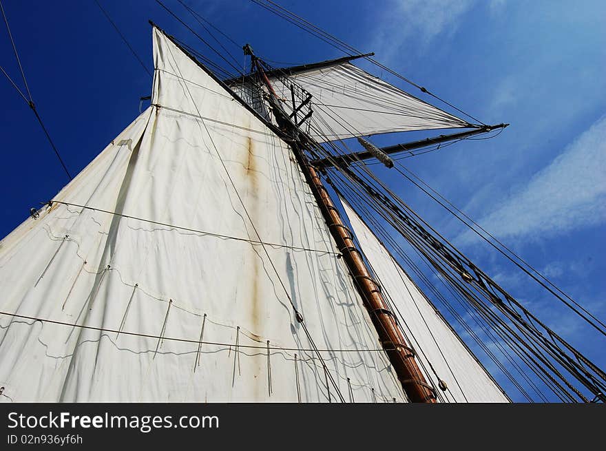 Sails of Antique Sailing Ship Lynx