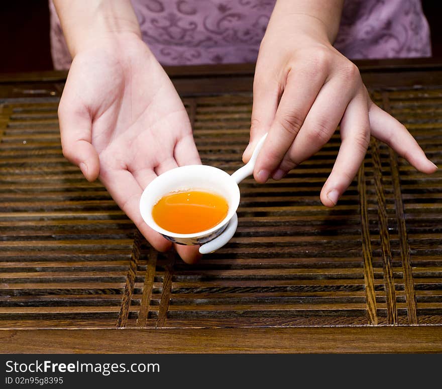 Taste of tea ceremony in her spare time. Taste of tea ceremony in her spare time