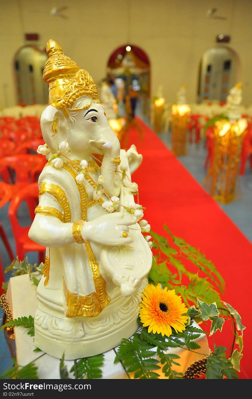 Some decoration at a Hindu temple during an India's wedding