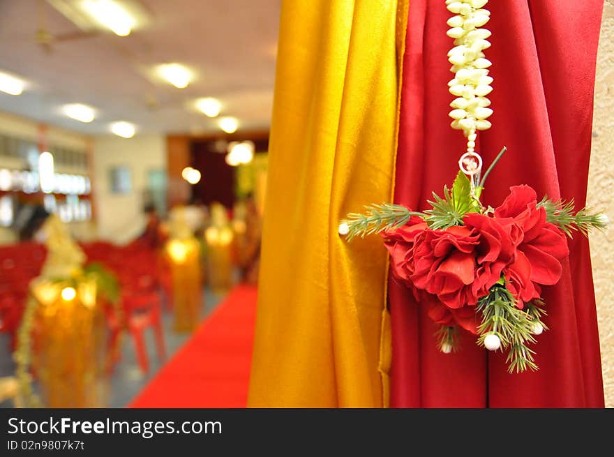 Some decoration at a Hindu temple during an India's wedding