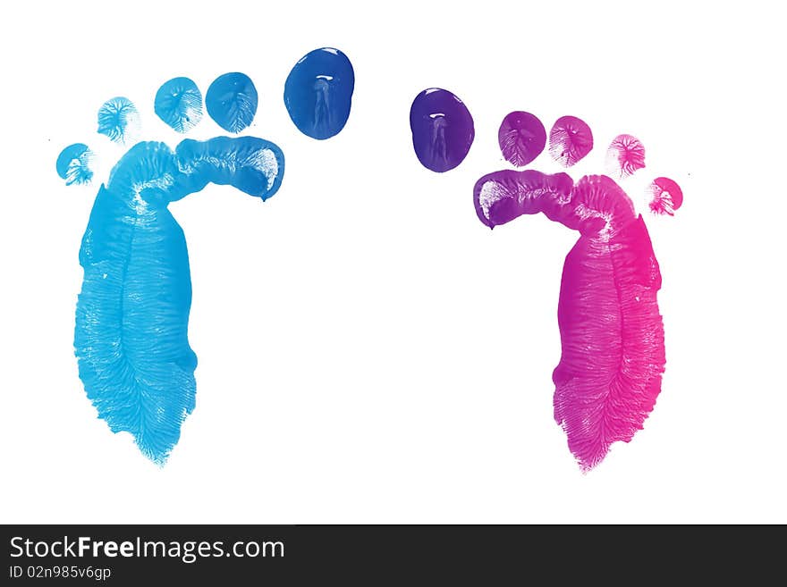 Shot of texture child feet printed isolated. Shot of texture child feet printed isolated