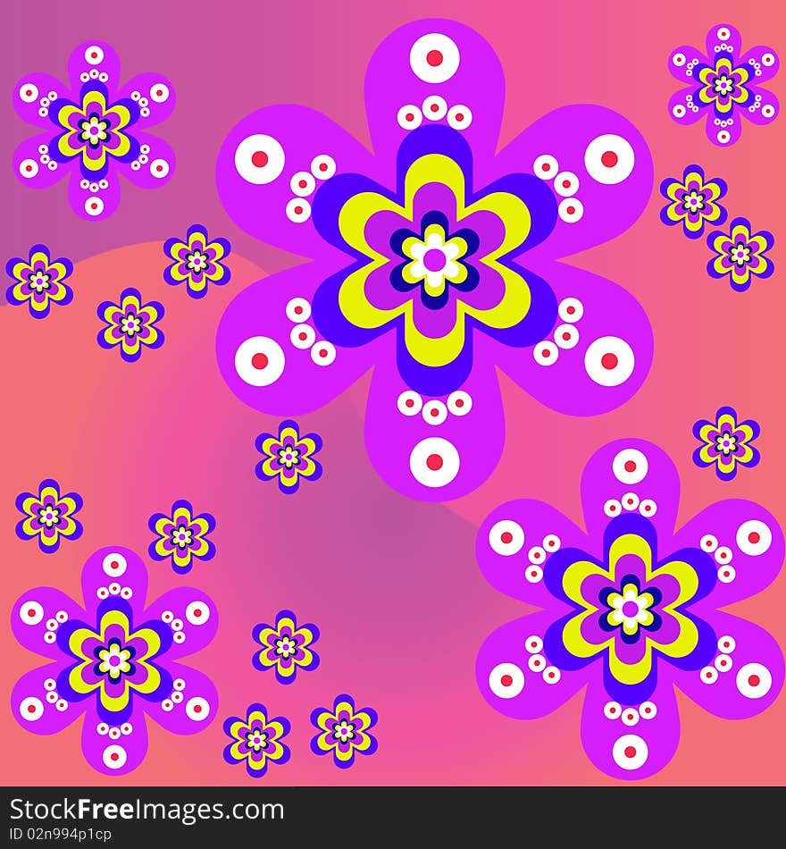 Flowers from geometrical figures. Vector illustration.