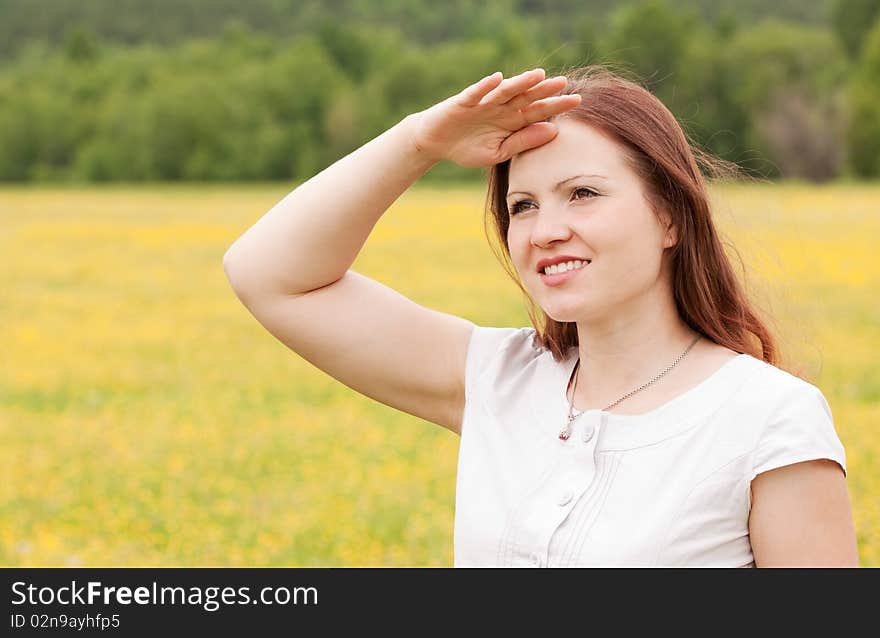 The young woman on the nature. The young woman on the nature