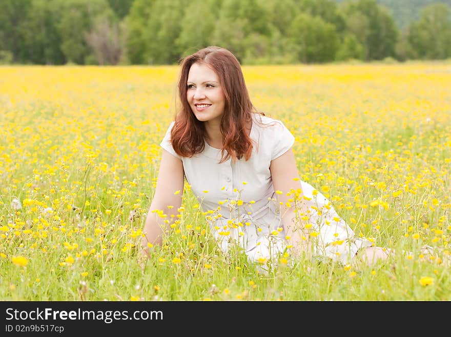 The young woman on the nature. The young woman on the nature