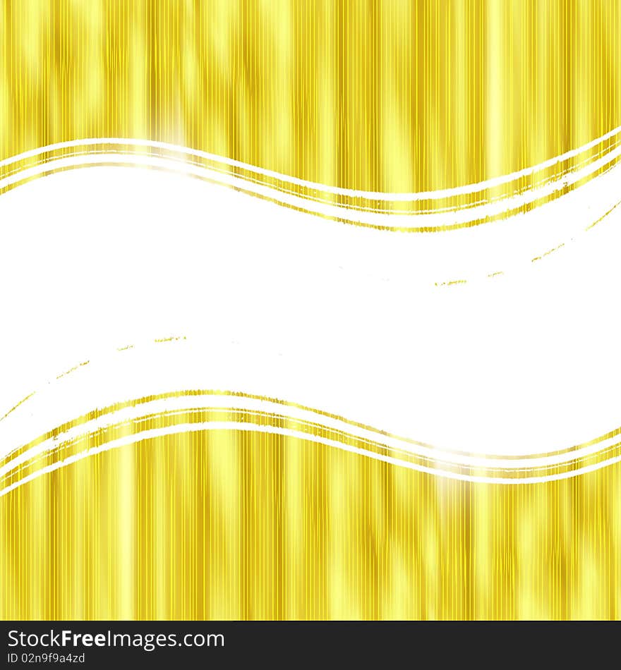 Gold striped background with the lights blur, an abstraction