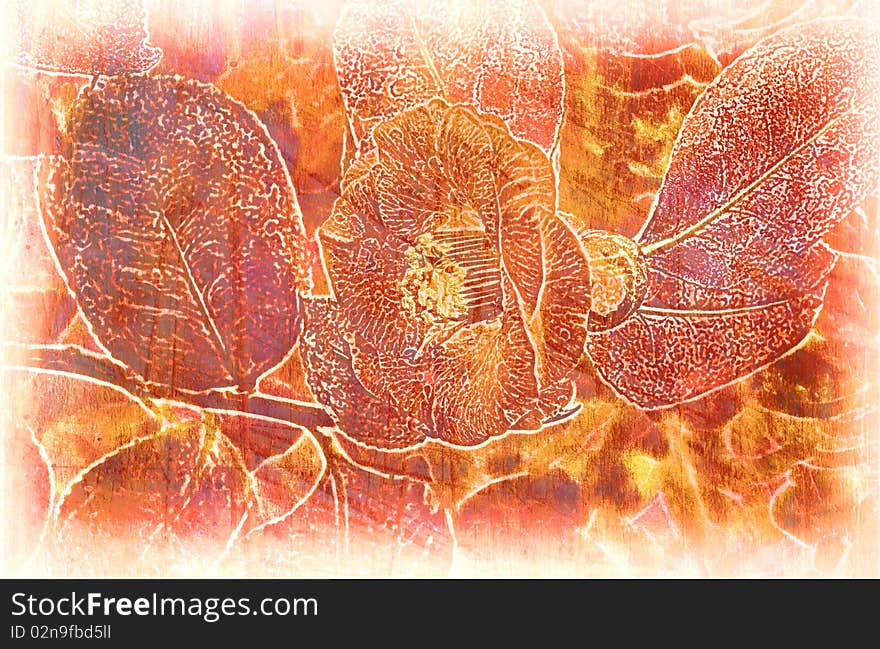 Art grunge vintage floral background