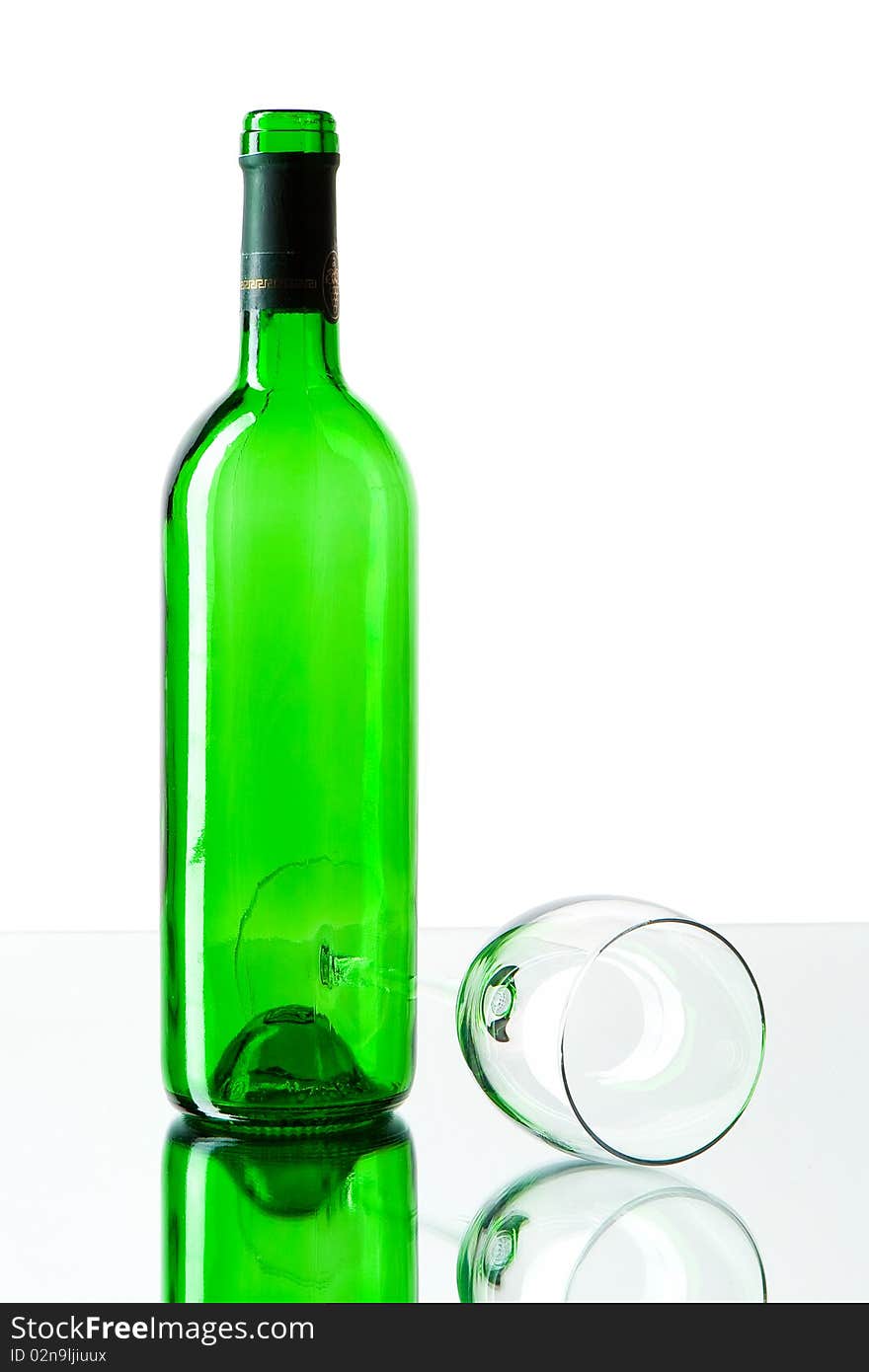 Wine bottle with glass