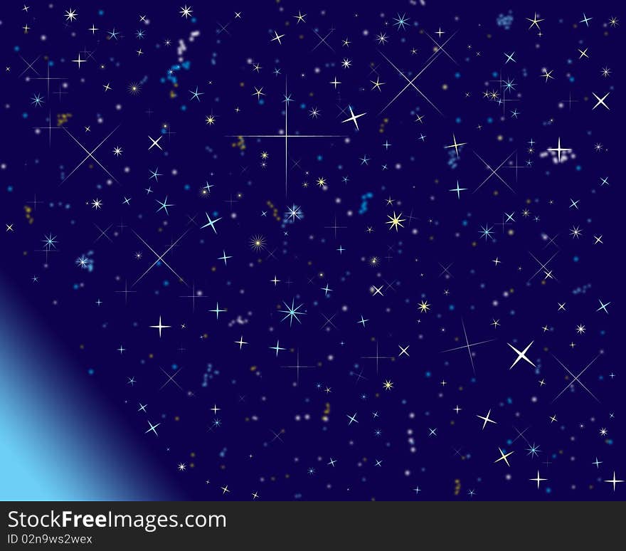 Starry sky above the Earth. Starry sky above the Earth