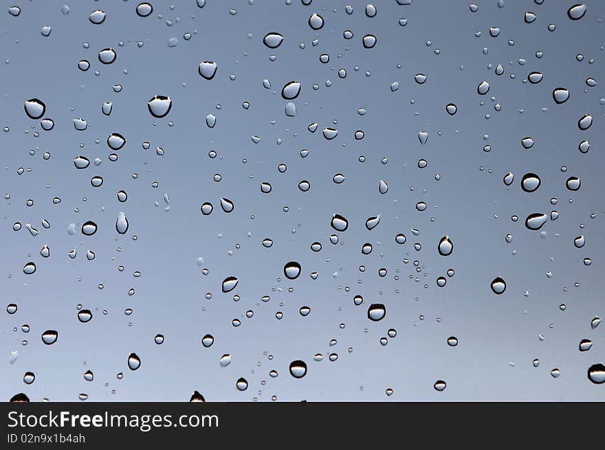 Water drops on glass, rain effect