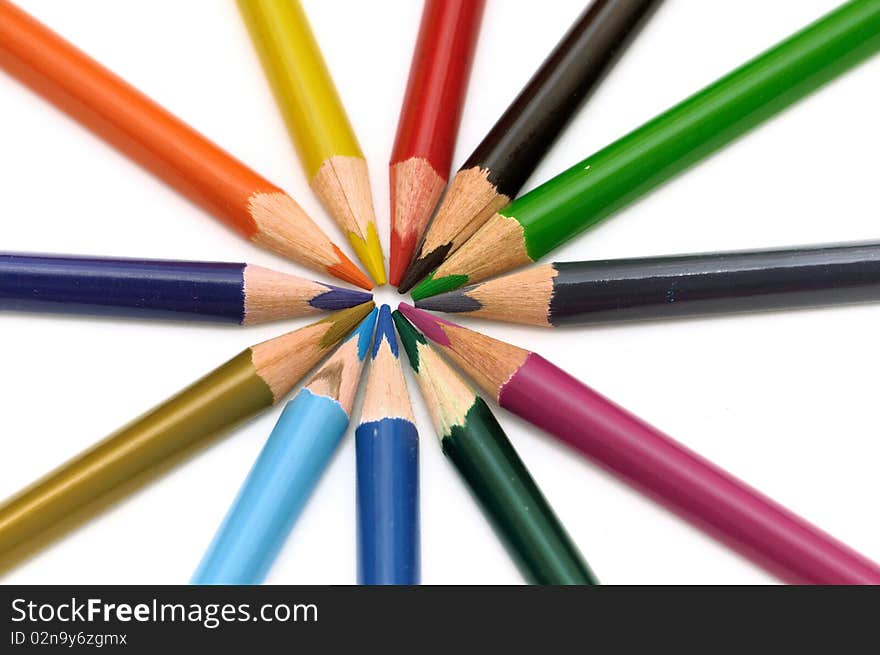 Color Pencils isolated on a white backgound