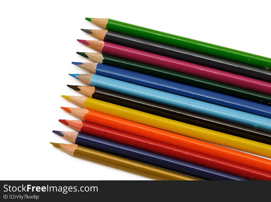 Color Pencils isolated on a white backgound