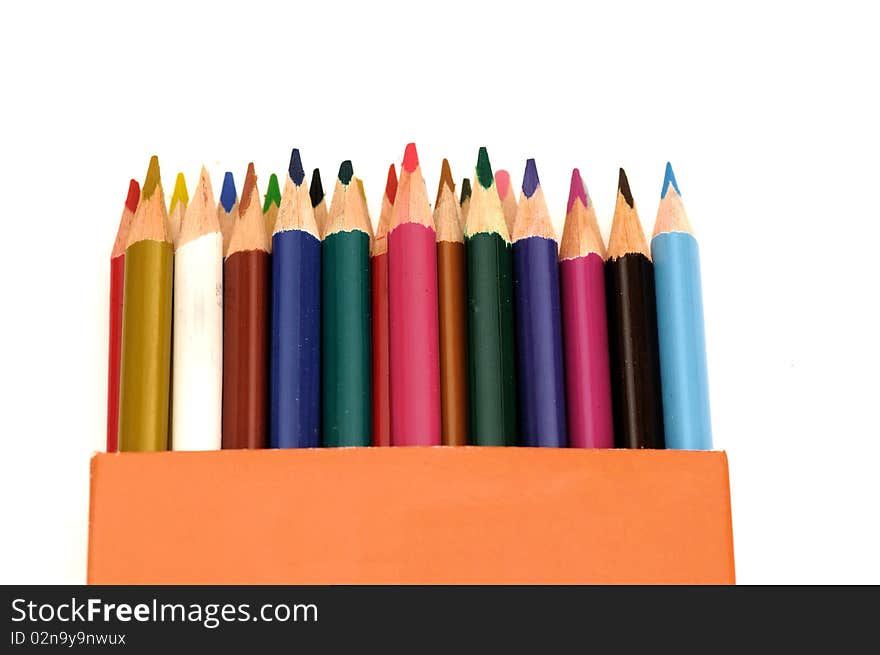 Color Pencils isolated on a white backgound