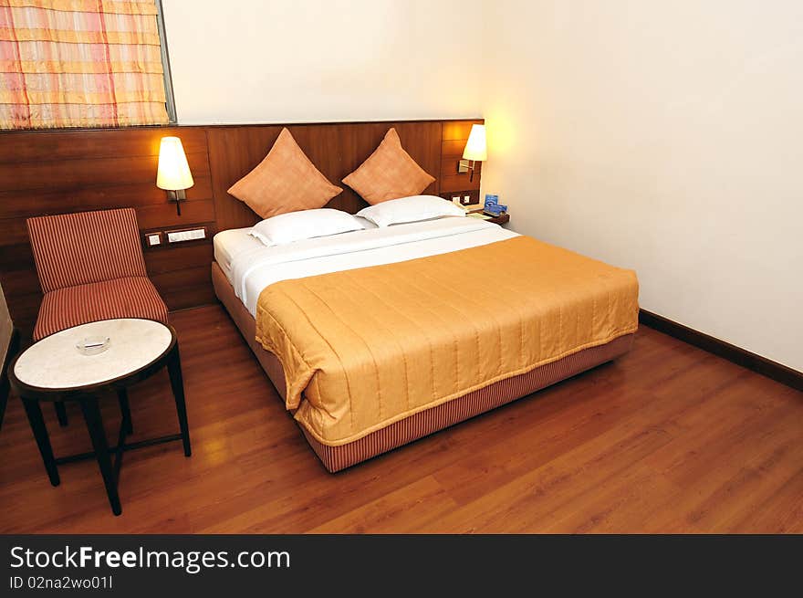 A comfortable budget hotel room ready for staying. A comfortable budget hotel room ready for staying