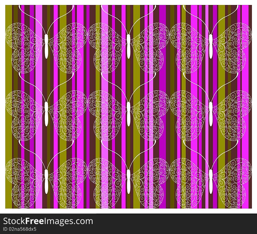 Abstract background with butterflies. Vector Illustration