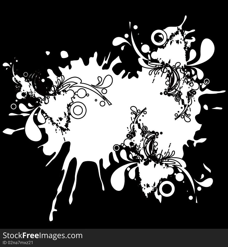 Black and white decorative splash