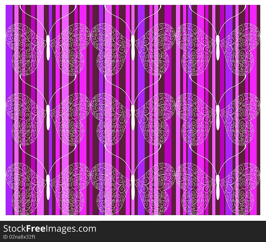 Abstract background with butterflies. Vector Illustration