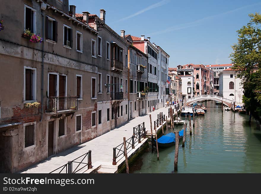 One of the many canals of Venice, Italy