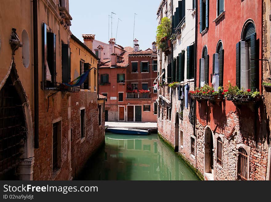 One of the many canals of Venice, Italy