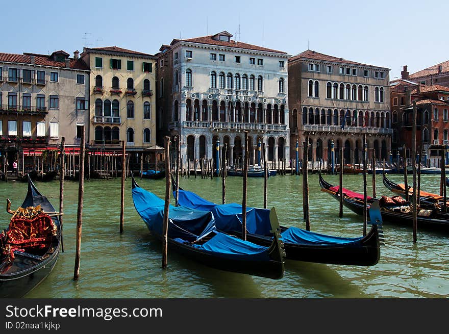 Grand canal of Venice with gondolas, Italy