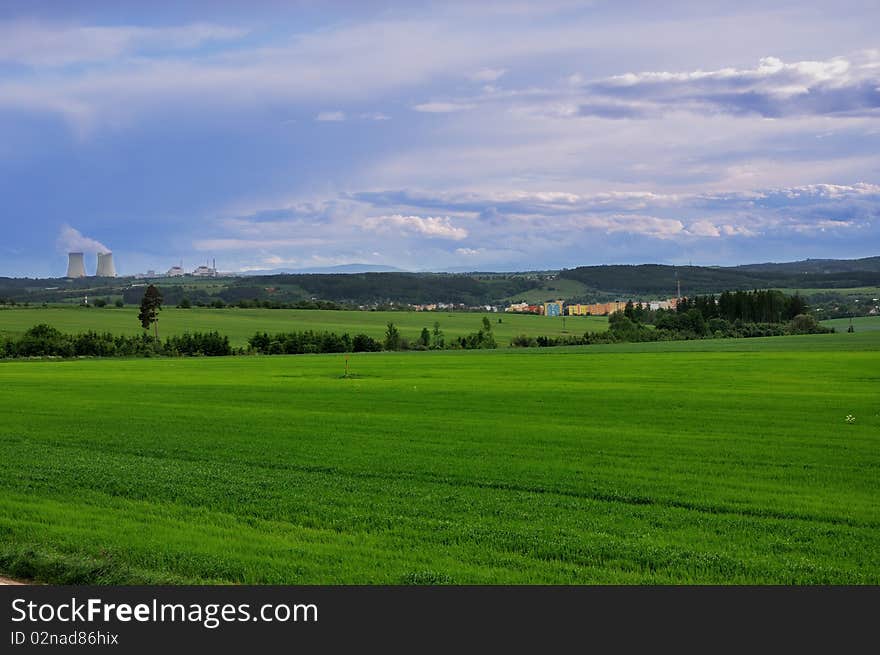 Nuclear electric power station Temelin in the South Bohemian.