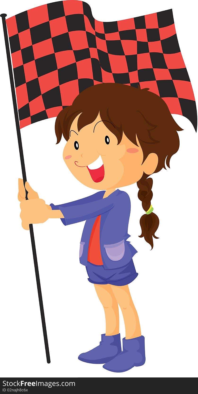 A Girl Holding Flag