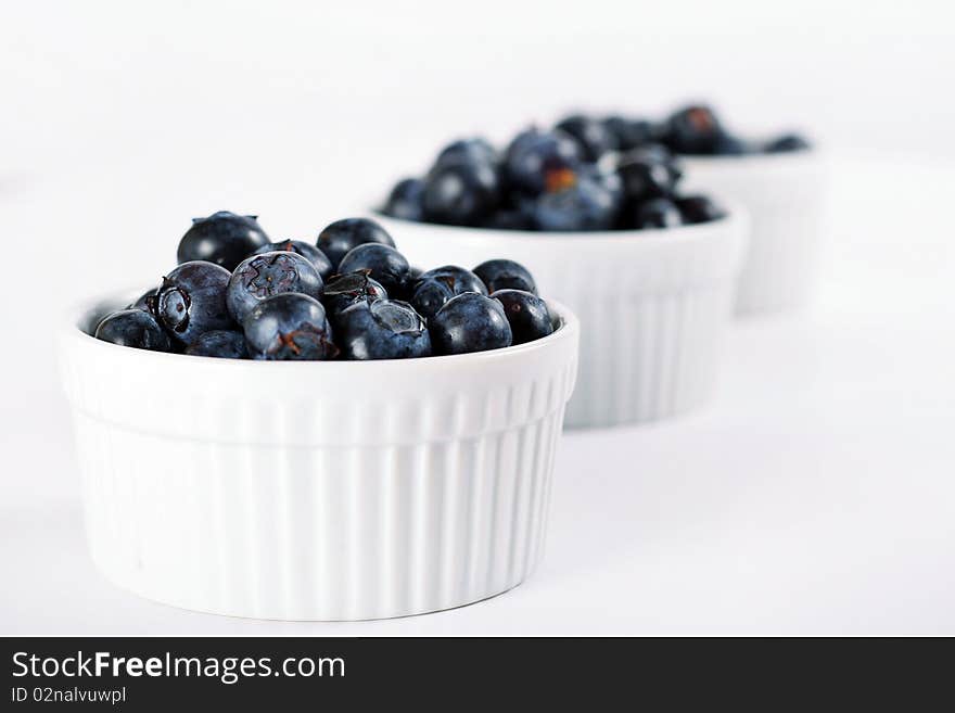 Fresh Blueberries In A Row