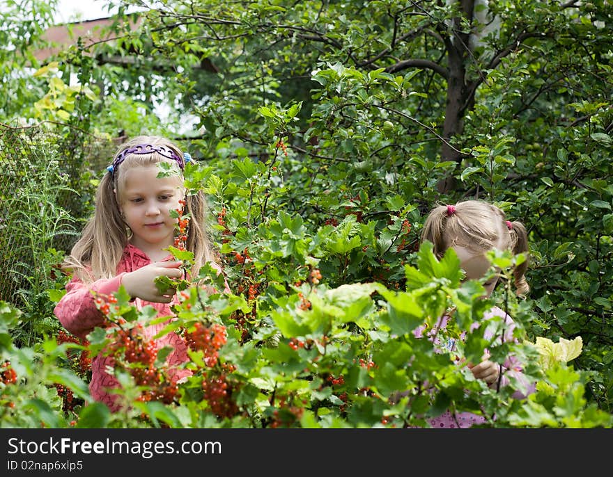 An image of two girls in the garden