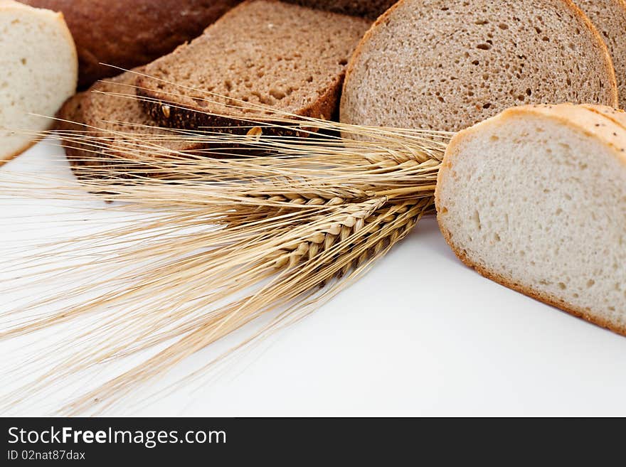 An image of tasty bread and spikes on the table. An image of tasty bread and spikes on the table