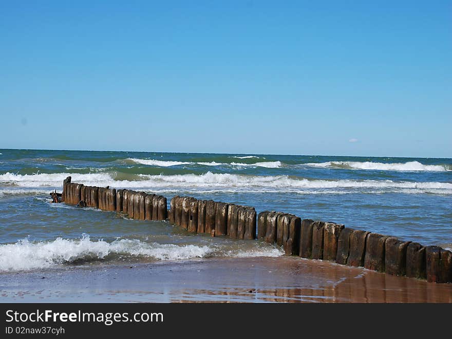 Breakwater at sea