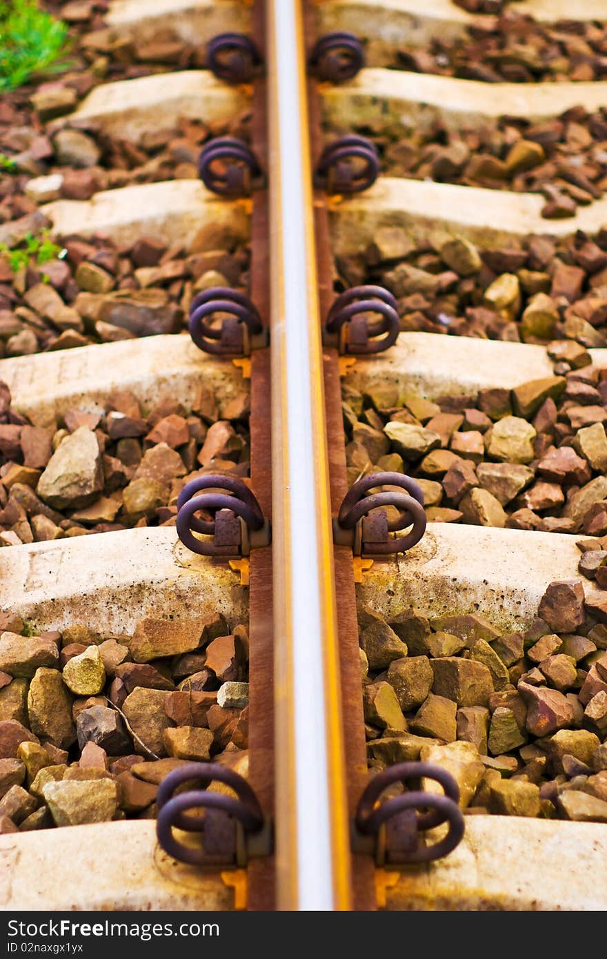 View of the railway track on a sunny day