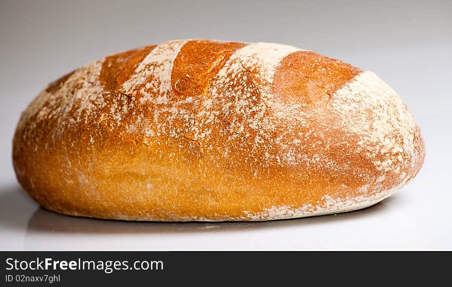 Fresh white natural wheat bread. Fresh white natural wheat bread