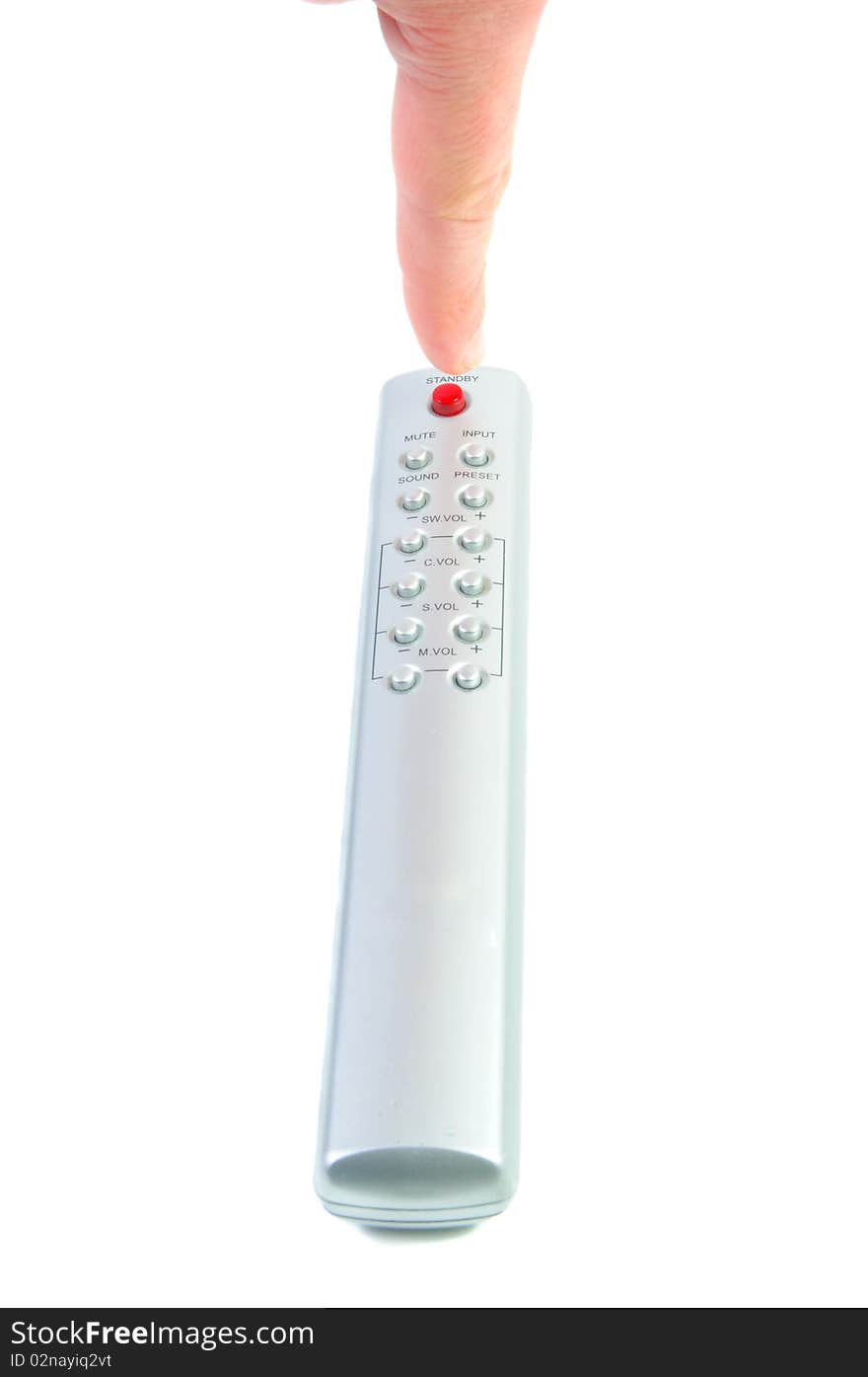 Push Power Batton On Remote Control.