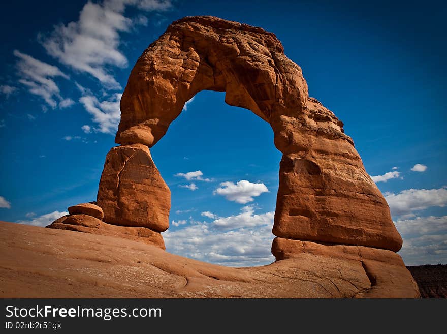 The hike up to Delicate Arch at Arches National Park is definitely worth it!