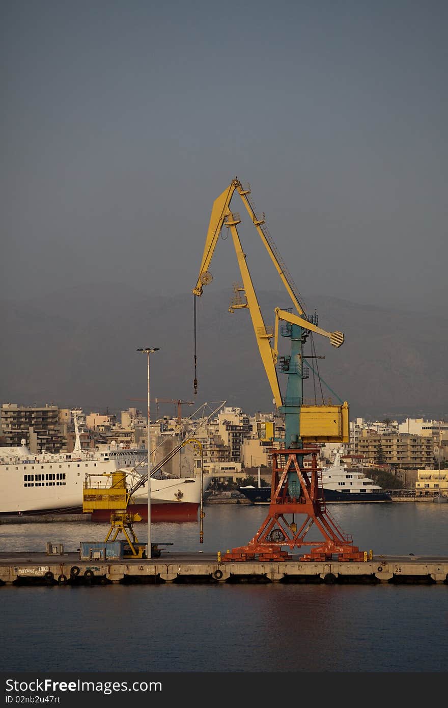 Port cranes in Iraklion Crete Greece