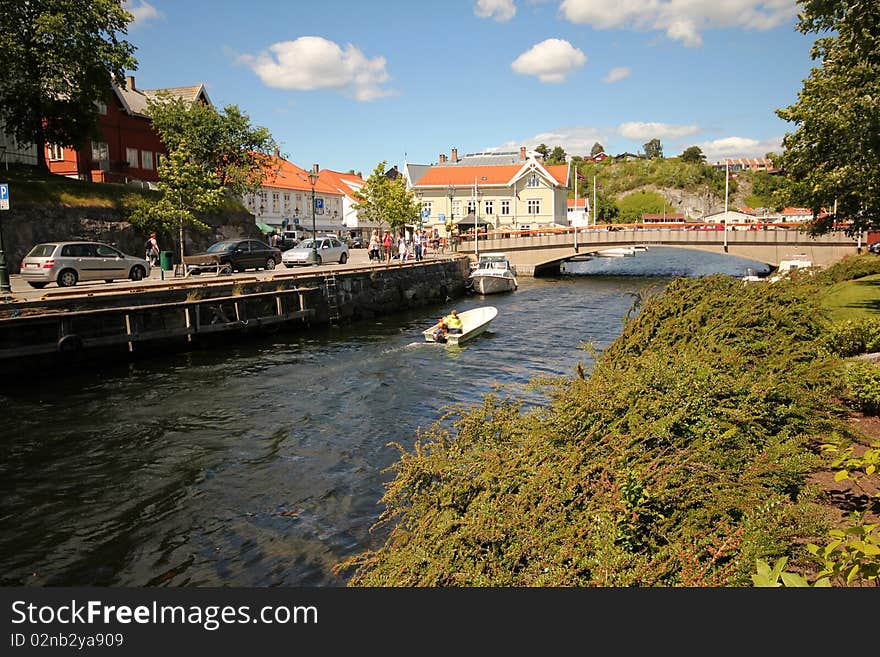 Brevik town in South Norway.