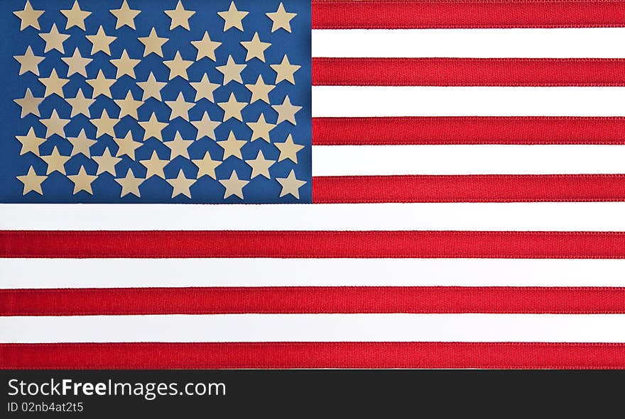 The stars & stripes made from art & crafts materials. The stars & stripes made from art & crafts materials